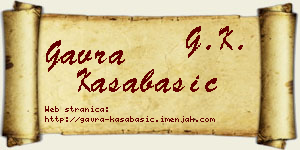 Gavra Kasabašić vizit kartica